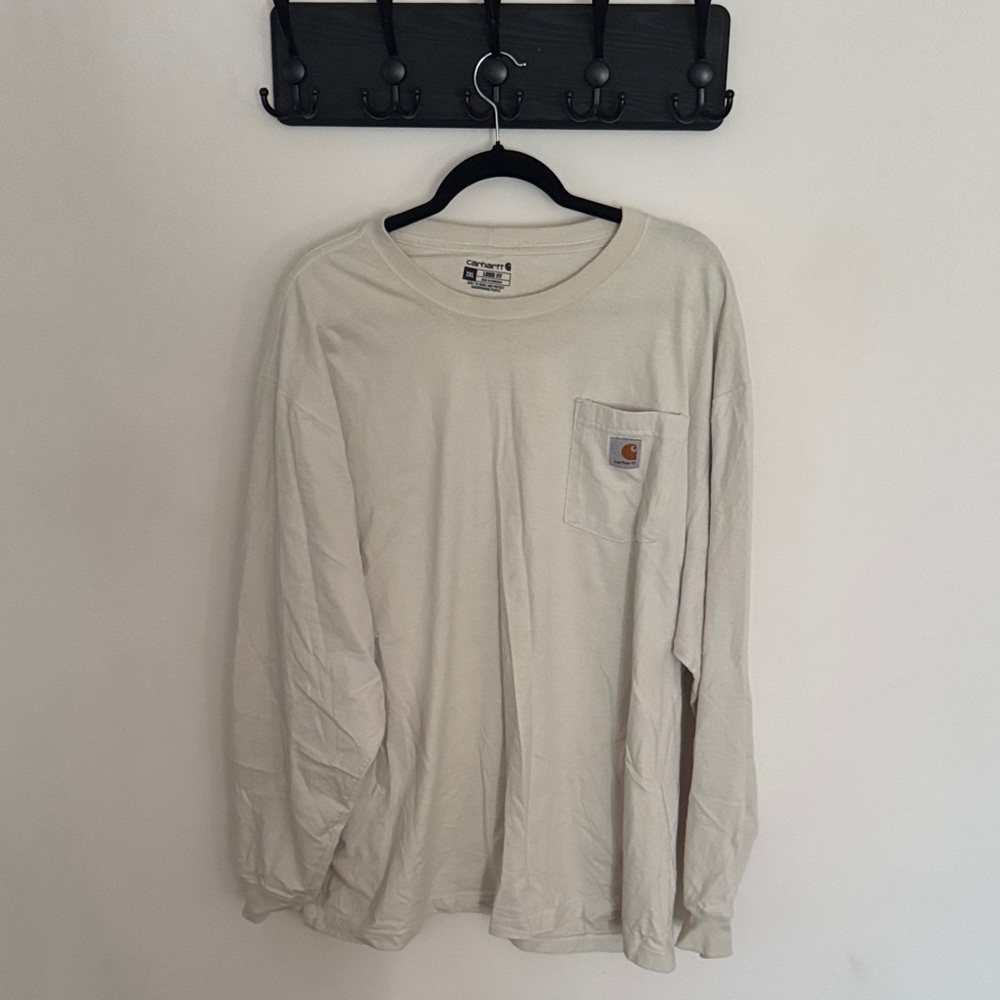 Carhartt Men's Cream Long Sleeve Tee